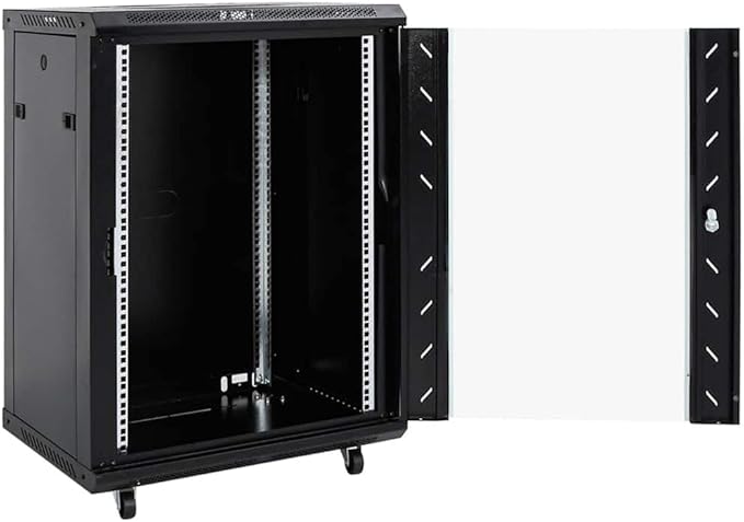 15U Network Cabinet 19" IP20 Black 23.6" x 17.7" x 33.9" (Black,60 x 45 x 86 cm)