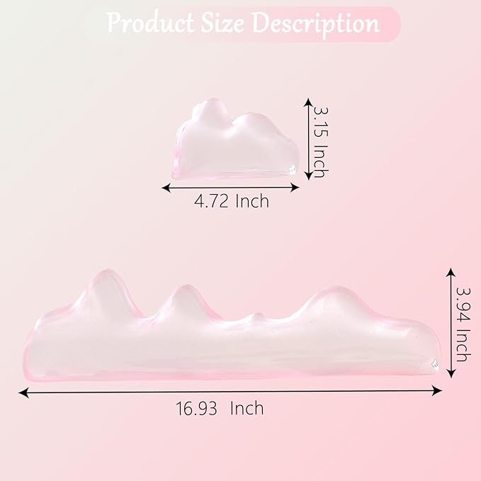 Acrylic Computer Keyboard Stand with Gel Mountain Wrist Rest Keyboard Riser with Comfortable Clear Silicone Mouse Wrist Pad Ergonomic Tilted Transparent Keyboard Holder for Desktop Office Hot Pink