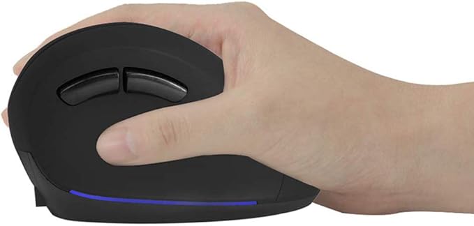 Wireless Ergonomic Mouse for Large Hands, 2.4G Optical Wireless Vertical Mouse with Adjustable DPI 1000/1200/1600, 5 Buttons for Laptop Desktop PC MacBook - Black