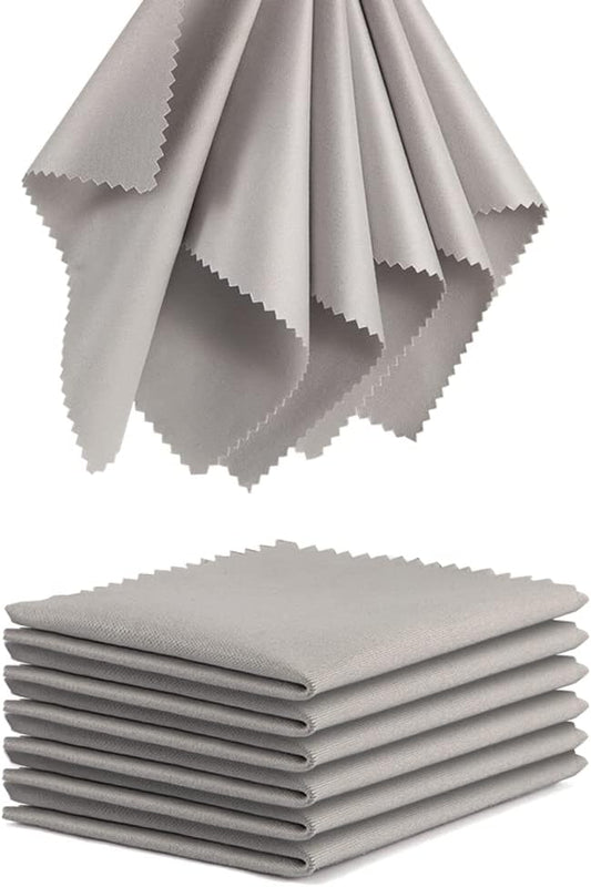 Eyeglass Cleaning Cloth Glasses Cleaner 12Pack Microfiber Lens Eyewear Sunglasses Wipes Clean Jewelry Screen Camera Lint Free Thick 5x6 Inch (Grey, 6x7)
