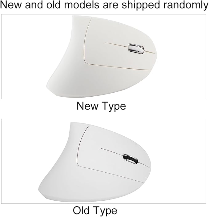 Goshyda 2.4GHz Ergonomic Vertical Computer Mouse, High Control, and Feeling, Long Time Use with 800 1200 1600 DPI, 10m Distance (White)