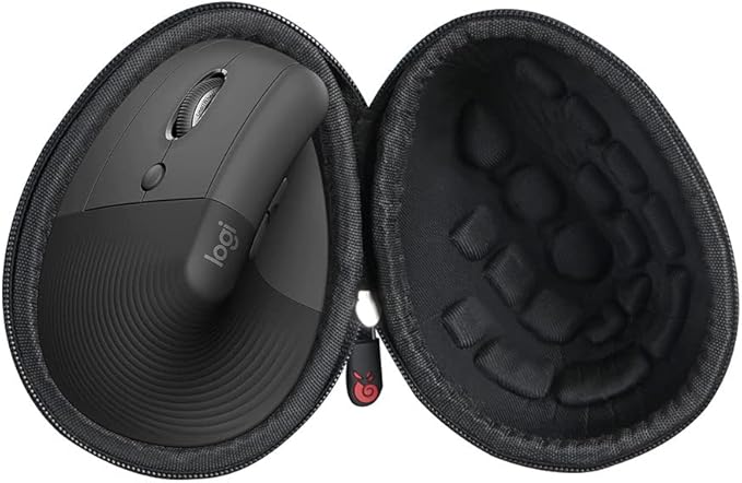 Hermitshell Hard Travel Case for Logitech Lift Left Vertical Ergonomic Mouse (Black, Case for Lift Left Vertical)