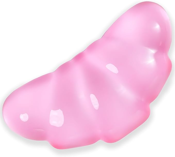 Gel Wrist Rest for Keyboard and Mouse Transparent Pink Bread Elbow Pad Cushion Ergonomic Cute Clear Cool Croissant Mouse Wrist Pad Silicone Non-Slip Support for Computer Gaming Home Office Hand Pillow