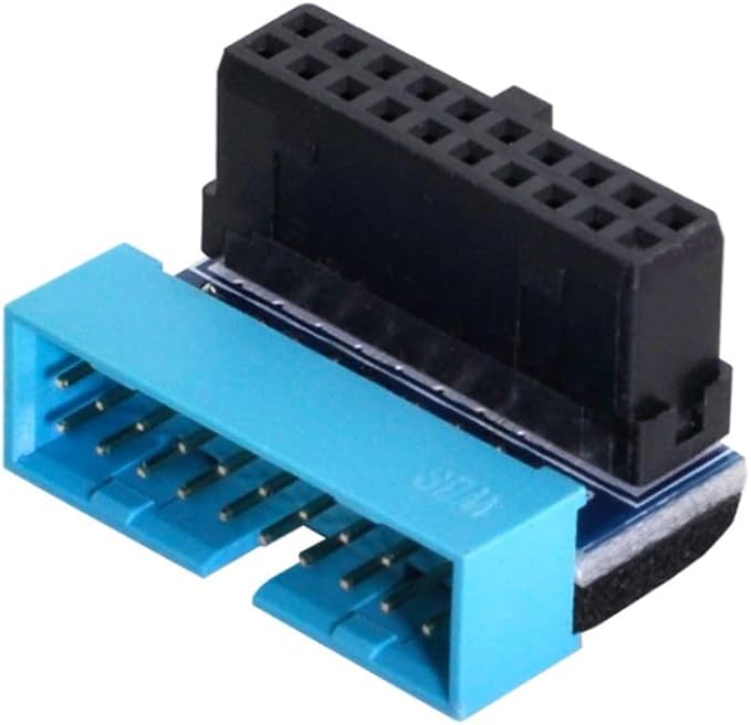 chenyang CY USB 3.0 20pin Male 90 Degree to Female Extension Adapter for Motherboard Mainboard Up Angled Low Profile Type