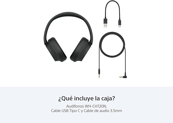 Sony WH-CH720NB Noise Canceling Wireless Bluetooth Headphones - Built-in Microphone - up to 35 Hours Battery Life and Quick Charge - Black - International Version