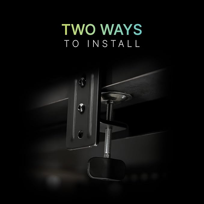 MSI MAG MT101DG - Gas Spring Dual Monitor Stand Arm, Supports 17-32" and 22 lbs, VESA Compatible, Adjustable Gas Spring Mount, Clamp & Grommet, Quick Release Plate – Black