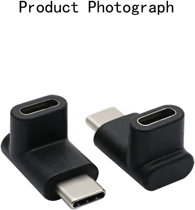 90 Degree Right Angle Type-C Male to Type-C Female Adapter 100W 40G,up and Down 90 Degree Type-c Plug to Jack Expansion Adapter is Suitable for Notebook Computers, Tablet Computers and Mobile Phones