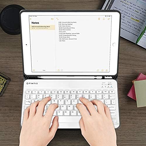 FINTIE Backlit Keyboard Case for iPad 9th / 8th / 7th Generation (2021/2020/2019) 10.2 Inch, Soft TPU Back Cover with 7 Colors Backlight Magnetically Detachable Bluetooth Keyboard, Gray