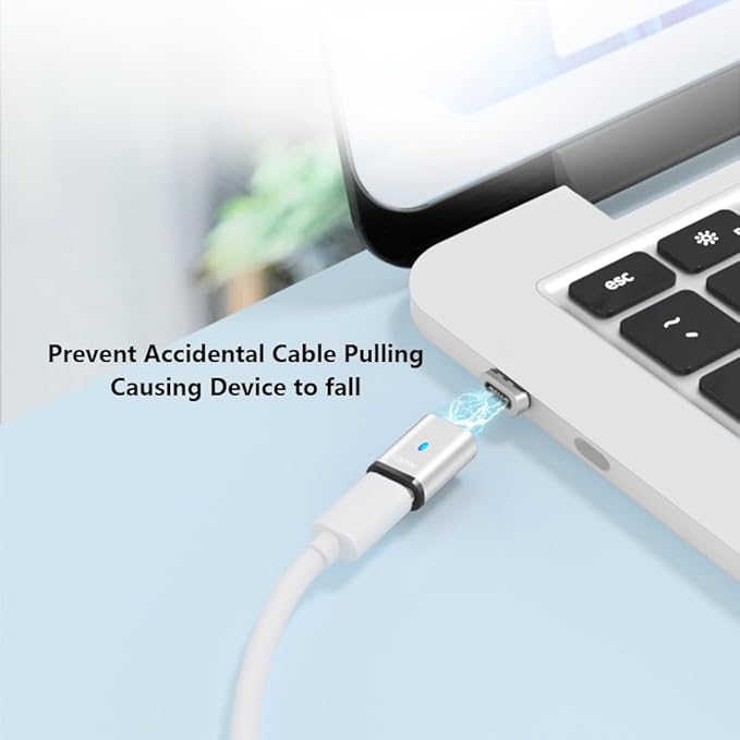 USB C Magnetic Adapter 2 Pack, USB2.0 Type C Straight Connector 5Pin with PD 120W Charge and 480Mbps Data Transfer, Compatible for MacBook Pro/Air iPad Pro and More USB C Devices, Silver