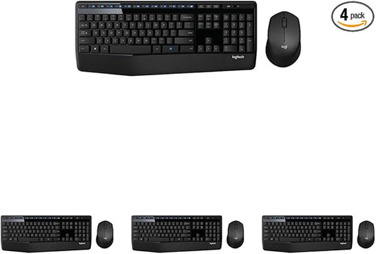 Logitech MK345 Wireless Keyboard and Mouse Combo | Palm Rest | 2.4 GHz | USB Receiver | Black