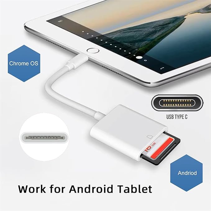 NFHK USB 2.0 Type C USB-C to Standard SD SDXC SDHC Card Reader Adapter Compatible with MacBook Laptop Tablet Phone