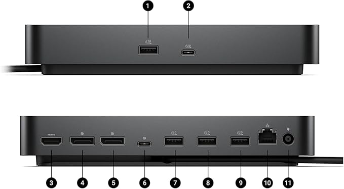 Dell Pro Smart Dock WD25 Bundle with 6 USB Ports, up to 100W Power delivery Includes Display Port Cable + ZoomSpeed HDMI Cable + Ethernet Cable + Cleaning Cloth, Supports Up to 4 WQHD 60Hz Displays