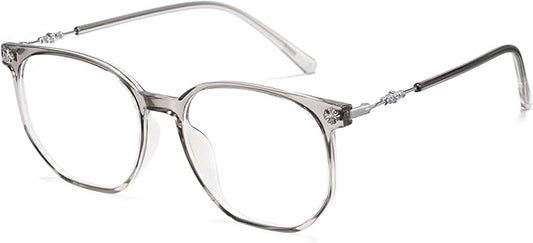 Cyxus Retro Blue Light Glasses Men - Square TR90 Metal Blowline Frame Stylish Trendy for Computer Daily Work 8252
