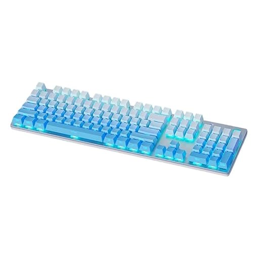 HP GK400F Mechanical Gaming Keyboard, 104 Keys Wired USB Keyboard with Tactile Brown Switches, Ice Blue LED Backlight, Full N-Key Rollover, Ergonomic Design, White & Blue Gradient
