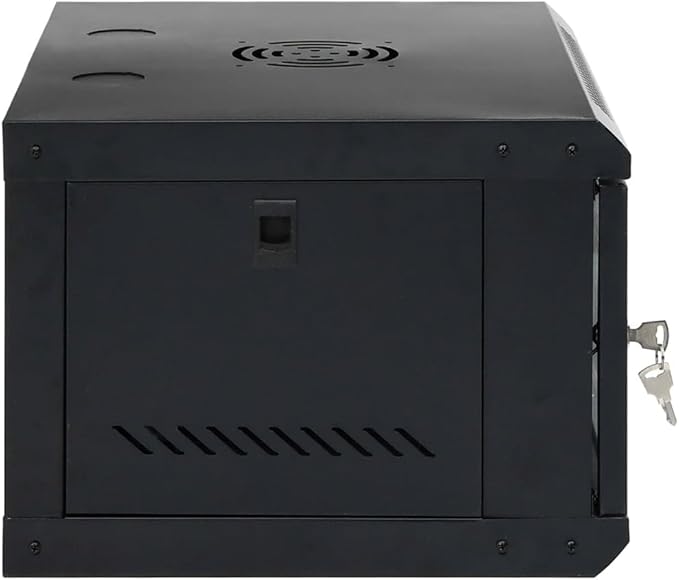6U Wall Mount Network Cabinet, 19 Inch Server Data Rack, Lockable Toughened Glass Door, Cold-Rolled Steel Enclosure for Networking Equipment, 20.9x15.7x11.8 Inches