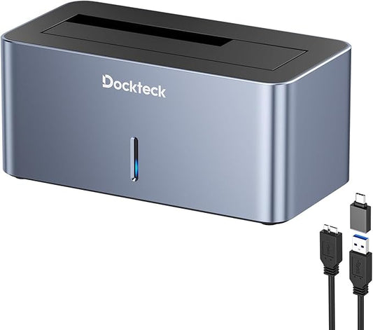 USB 3.0 to SATA External Hard Drive Docking Station, dockteck 2.5/3.5 Inch SATA HDD & SSD 5Gbps Aluminum Docking Station, Support UASP