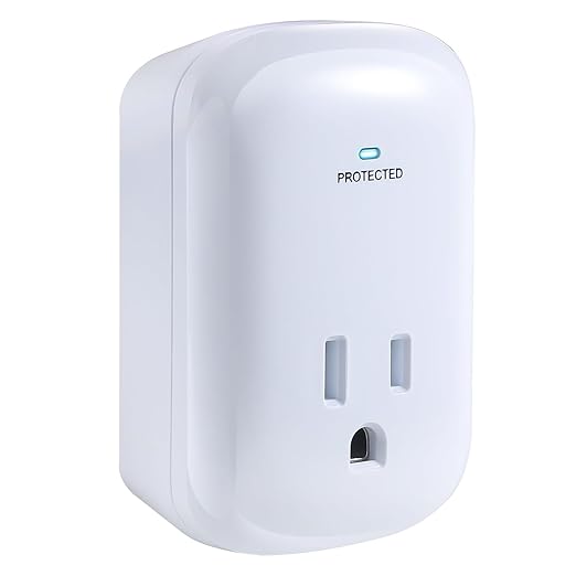 Single Surge Protector Plug, FiiMan ETL Listed Grounded Outlet Wall Tap Adapter with Indicator Light,1-Outlet,2200 Joules/15A/1875W, White, 1Pack
