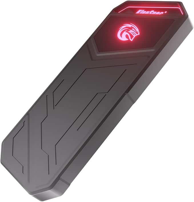 KingSpec Z5 2TB External SSD - 2100MB/s, Portable Solid State Hard Drives with RGB Light, Zinc Alloy Case, USB 3.2 Gen2x2 Interface, Compatible with Mobile Phone/PS4/Laptop/TV/PC (2TB)