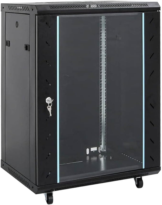 15U Network Cabinet 19" IP20 Black 23.6" x 17.7" x 33.9" (Black,60 x 45 x 86 cm)