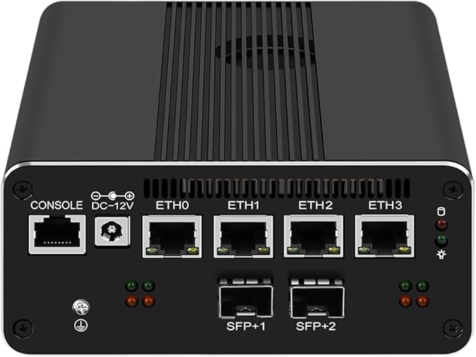 10GbE SFP+ Mini PC Micro Firewall Appliance,Intel Pentium Gold 8505 8GB DDR5 128GB PCIE SSD 4xIntel I226-V 2.5GbE 2*Intel 10Gb Network Card Firewall Home Server/Router 1xConsole