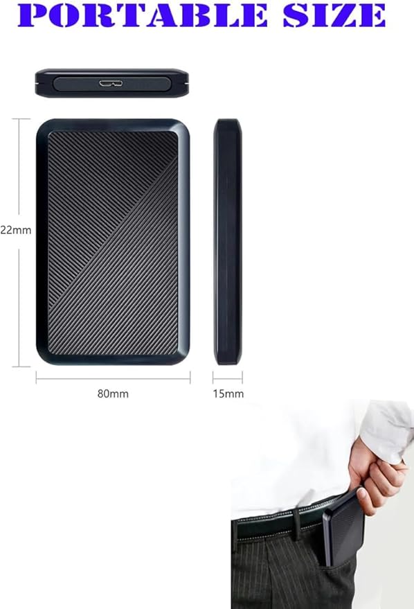 Ultra Slim Portable External Hard Drive USB 3.0 HDD Storage for PC, Mac, Laptop, PS4, Xbox one (250GB)