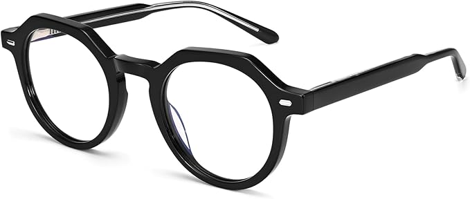 Dollger Blue Light Blocking Glasses For Woman Men Thick Frame Round Non-Prescription Glasses, For Computer Work Gaming,