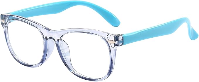 1 Pack kids Blue Light Blocking Glasses For Girls And Boys Computer Blue Light Blocking Glasses For Age 3-11 (Light blue)