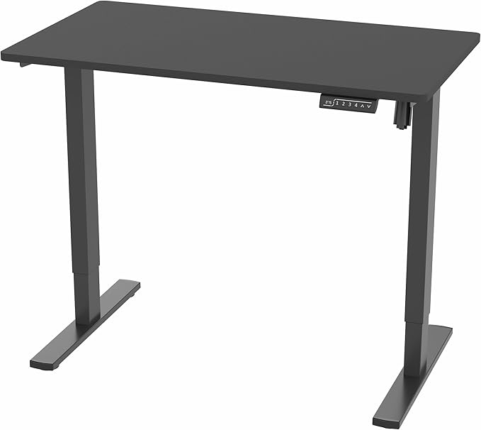 VIVO Electric 43 x 24 in Standing Desk, Memory Height Adjustment, 1B Series, Holds 220 lbs, Black Top, Black Frame, DESK-1B4B