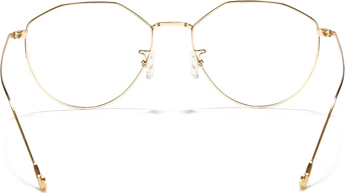 Cyxus Blue Light Glasses for Men and Women, Round Metal Frame Computer Eyeglasses for Office, Gaming, Reading 8090