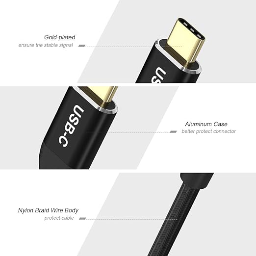 QGeeM USB C to HDMI Adapter 4K Cable, USB Type-C to HDMI Adapter [Thunderbolt 3/4] HDMI for Laptop MacBook Pro/Air, iPhone 15 16 17 Pro max, Dell XPS, Pixelbook, iMac,Thinkpad,Surface,IPad Pro.