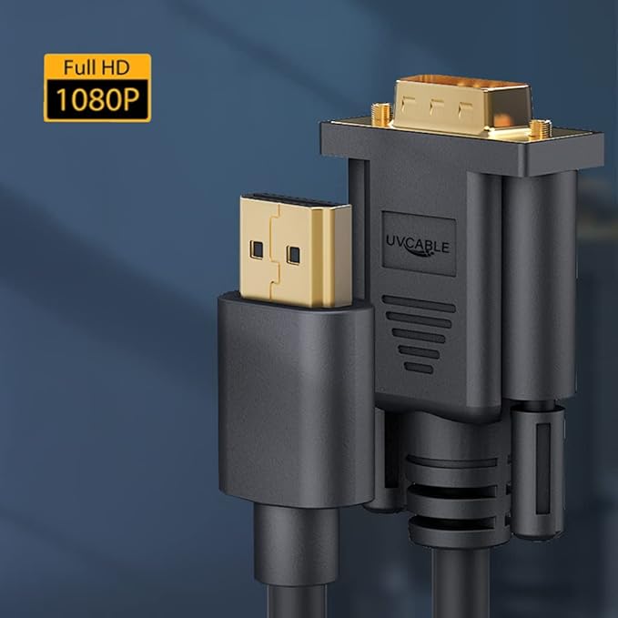 2-Pack HDMI to VGA Cable 6 FT, Gold-Plated Computer HDMI to VGA Monitor Cable Adapter 6ft Cord for Computer, Desktop, Laptop, Monitor, Projector, HDTV, and More (NOT Bidirectional)