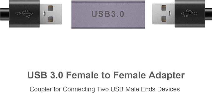 4Pack USB Female to Female Adapter for Connecting Two USB Male Ends Devices,Usba Extension Connector Compatible with MacBook Pro/Air, IPad Pro Google Pixel,Apple Etc.（Purple）