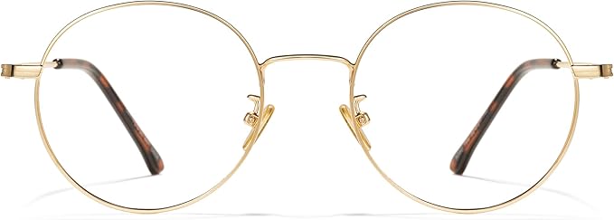 Cyxus Blue Light Glasses for Men and Women, Round Metal Frame Computer Eyeglasses for Office, Gaming, Reading 8090