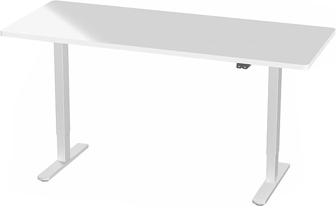 VIVO Electric 60 x 24 inch Stand Up Desk, Height Adjustable, White Dry Erase Top White Frame, Home and Office Furniture Sets, DESK-KIT-W06WE