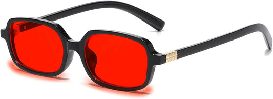 Retro Rectangle Glasses for Women Men Small Square Blue Light Blocking Glasses Vintage Eyeglasses