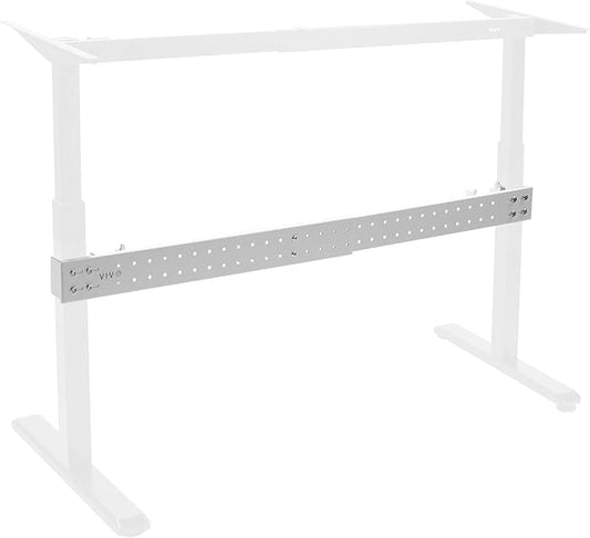 VIVO White Universal Steel Clamp-on Desk Stabilizer Bar for Sturdy Reinforced Workstation, 36 to 61.6 inch Bracket Support System for Sit to Stand Desk Frames, Expandable Width Adjustment, DESK-STB01W