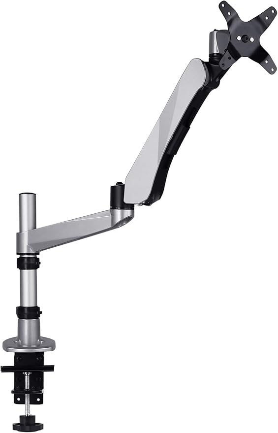 Mount-It! Premium Modular Monitor Desk Mount Arm Stand | Full Motion Gas Spring Arm Fits 19 21.5 24 27 32 Inch Computer Screens with 75 100 VESA Patterns | C-Clamp and Grommet Bases | 17.6 Pound Limit