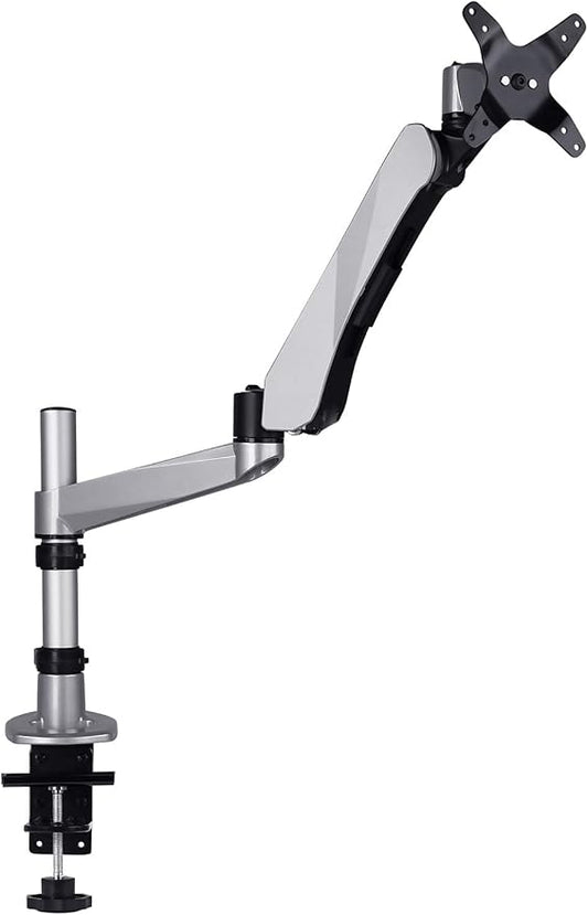 Mount-It! Premium Modular Monitor Desk Mount Arm Stand | Full Motion Gas Spring Arm Fits 19 21.5 24 27 32 Inch Computer Screens with 75 100 VESA Patterns | C-Clamp and Grommet Bases | 17.6 Pound Limit