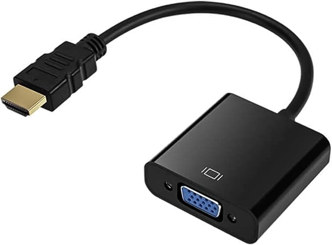 HDMI to VGA, Gold-Plated HDMI to VGA Adapter (Male to Female) for Computer, Desktop, Laptop, PC, Monitor, Projector, HDTV, Chromebook, Raspberry Pi, Roku, Xbox and More - Black