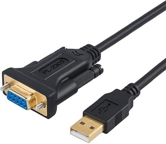CableCreation USB to RS232 Adapter with PL2303 Chipset, 6.6ft USB 2.0 Male to RS232 Female DB9 Serial Converter Cable for Cashier Register, Modem, Scanner, Digital Cameras, CNC,Black