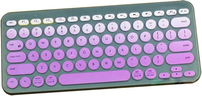 Silicone Keyboard Skin Cover Protector Compatible for Logitech K380 Multi-Device Bluetooth Keyboard, Logitech Pebble Keys 2 K380s Multi-Device Bluetooth Wireless Keyboard (Ombre Purple)