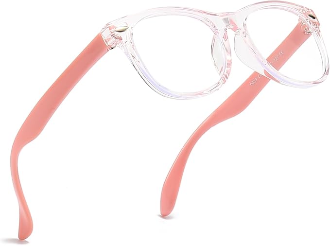 1 Pack kids Blue Light Blocking Glasses For Girls And Boys Computer Blue Light Blocking Glasses For Age 3-11 (Light pink)
