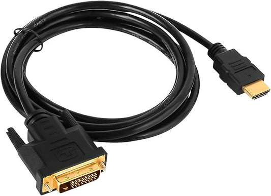 HDMI A to DVI Adapter Cable 6ft, Bi-Directional 1080 DVI-D to HDMI Cable Male to Male, High-Speed Gold-Plated for Raspberry Pi, Roku, X-Box One, PS3/4/5, Graphics Card