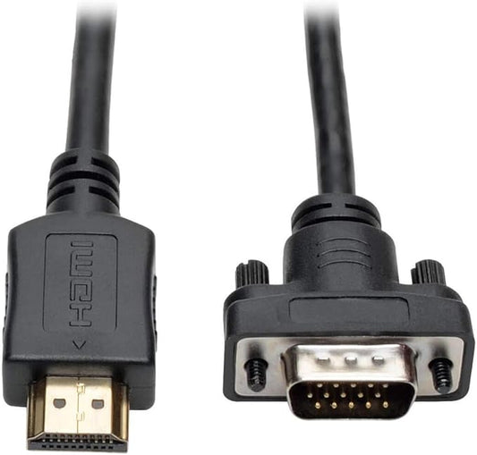 Tripp Lite HDMI to VGA Active Adapter Converter Cable Low Profile HD15 M/M 1080p 3ft (P566-003-VGA), Black