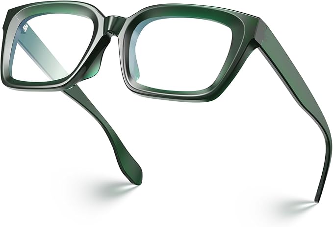 VISOONE Chunky Square Blue Light Blocking Glasses with Anti Computer Glare for Working Women Men MONTANA