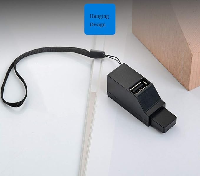 3-Port USB 3.0/2.0 Data Hub, Portable, Compact, Black, USB Hub, Compatible with PC, Laptop, USB Flash Drives, Mouse, Keyboard, External Hard Drives