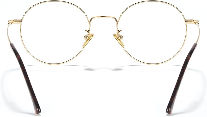Cyxus Blue Light Glasses for Men and Women, Round Metal Frame Computer Eyeglasses for Office, Gaming, Reading 8090