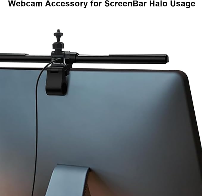 Web cam Accessory ScreenBar Halo, Webcam Stand for Monitor Light Bar Angle Adjustable Computer Light Webcam Mount for BENQ Quntis Monitor Lamp Super Strong Nano Adhesive Mount
