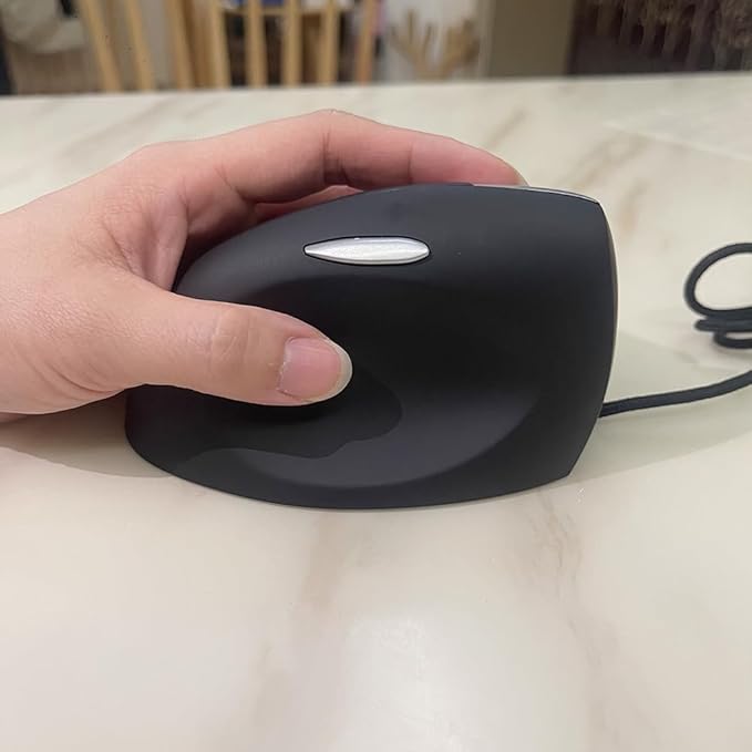Wired Left Handed Ergonomic Mouse, Reduce Wrist Strain Handshake Optical Vertical Mouse, Compatible with Laptop, Desktop, Windows, Mac