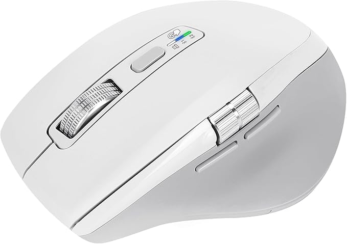 Wireless Side Scroll Mouse with Multi-Device, Ergonomic Computer Mice with Smart Flying Scroll, Quiet Click, 4-Level DPI for Computer, Laptop, iPad, Tablet, MacBook(White)